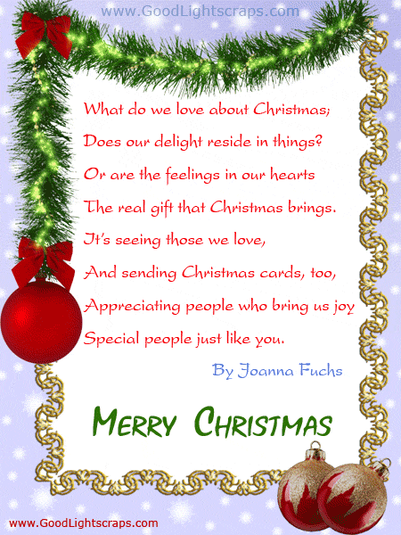 Christmas Poem Scraps, Xmas Poetry Graphics, Greetings Cards