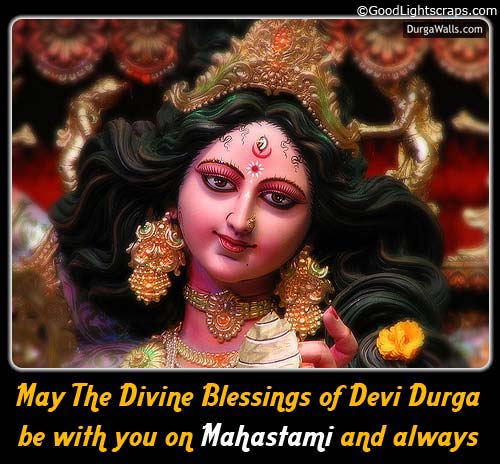 Durga Puja Greetings, Wishes, Cards, image with saying
