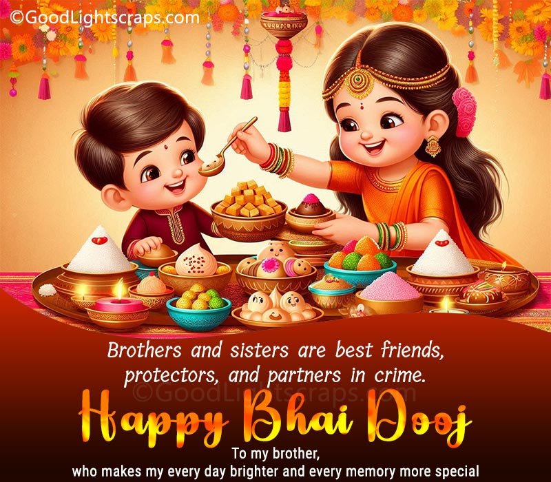 Bhai Dooj image with quotes and wishes in english