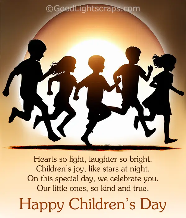 Childrens day image with short poem in hindi