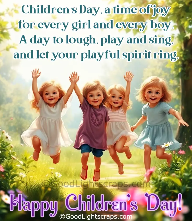 Childrens day image with short poem in hindi