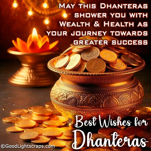 Best Wishes for dhanteras, with gold coins image