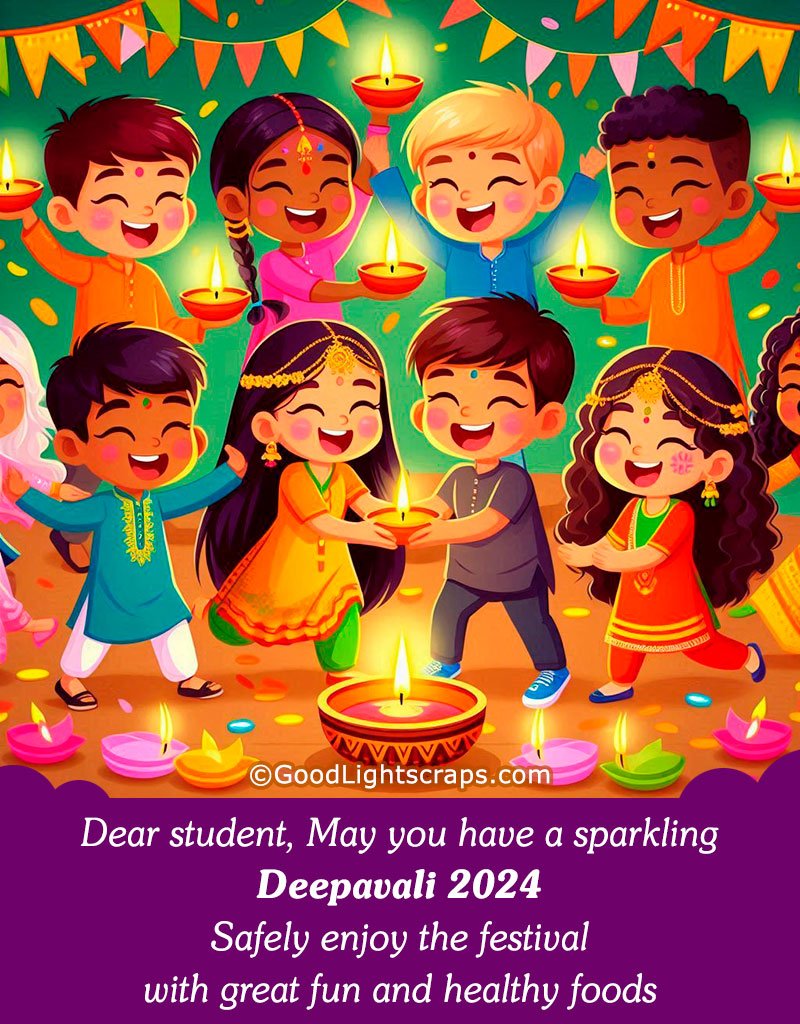 Diwali wishes, images from school to students