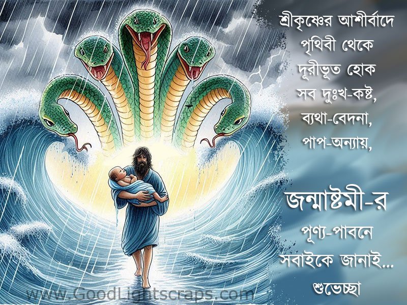 Krishna Janmashtami Images with messages in bangla