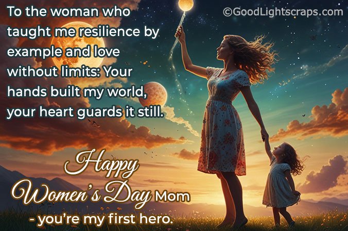 Happy Women’s Day! Mom. You are my first hero.